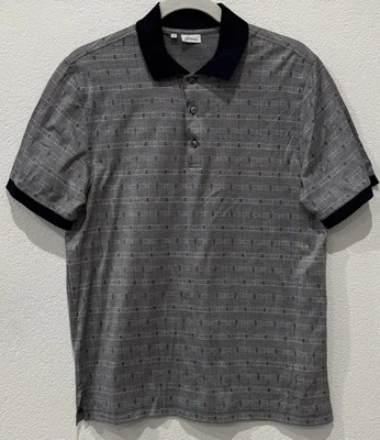 Brioni Knit Polo Shirt Mens XS Navy Check Short Sleeve 100% Cotton Brand New - image 1 of 4