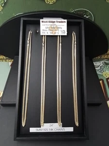 Cadena 925 chapada en oro real 14k hombre - Imagen 1 de 4