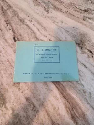 WA MOZART 12 EASY DUETS MUSIC FOR 2 DESCANT RECORDERS Sheet Music SCHOTT & CO - Image 1 of 2