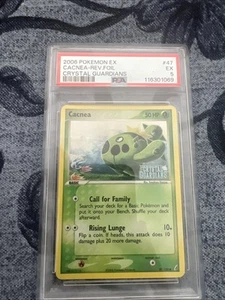 Pokemon Card TCG - Cacnea - EX Crystal Guardians - 47/100 - Holo Stamped PSA 5 - Picture 1 of 2
