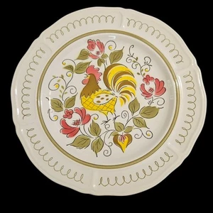Mikasa Terra Stone Heritage 7125 10.5" Rooster Plates Set of 3 Japan Vintage - Picture 1 of 5