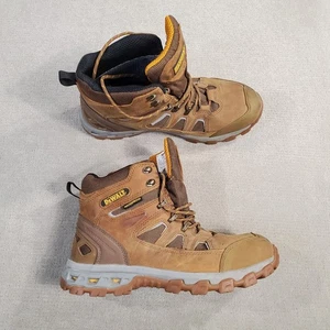 DeWalt Wheat Poseidon Waterproof Boots Mens 12 M Brown Leather Work DXWP10043 - Picture 1 of 12