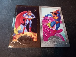 SUPERMAN MAN OF STEEL PREMIUM SERIES (2) PROMO CARDS NM SKYBOX 1994 - Picture 1 of 6