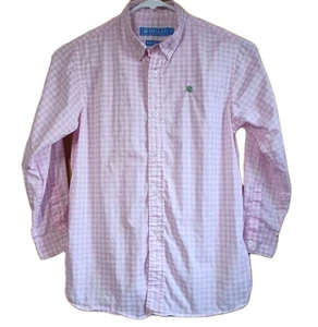 J. Bailey Button Down Long Sleeve Dress Boys Roscoe Shirt Pink Gingham Sz 8 - Picture 1 of 4