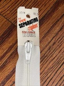 YKK 35” White Separating Nylon Coil Zipper Outerwear Jacket Heavy Duty Zippon - Picture 1 of 6