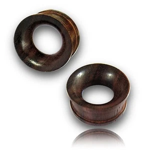 PAR DE TAPONES DE TÚNELES DE MADERA CÓNCAVOS SONO 5/8 PULGADAS (16 MM) - Imagen 1 de 1
