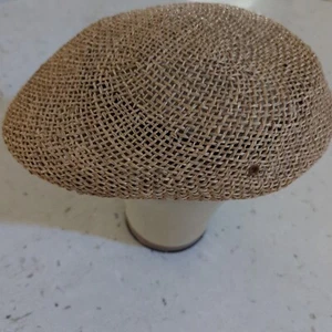 Vintage 90s Pendleton Straw Woven Newsboy Driving Cabbie Hat Cap Brown Large USA - Picture 1 of 11