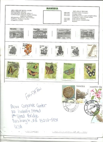 Namibia stamps Cover