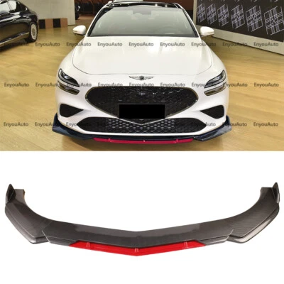 For Genesis G70 G80 G90 UNIVERSAL Front Bumper Lip Spoiler Splitter Carbon Fiber Foto 1 de 4