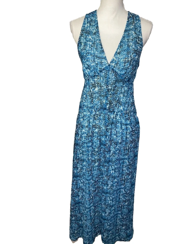 Maxi Vestido Derek Lam Mujer Sin Mangas Sin Mangas Sin Mangas Azul Cuello en V Talla Pequeña Foto 1 de 4