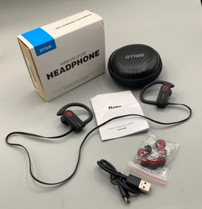Otium IPX7 Bluetooth Ohrhörer Kabellos Sport Bluetooth Schwarz Stereo Kopfhörer - Bild 1 von 11