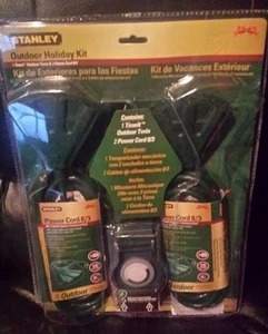 STANLEY OUTDOOR HOLIDAY KIT TIMER AND TWIN POWER CORDS NEW SEALED - Picture 1 of 1