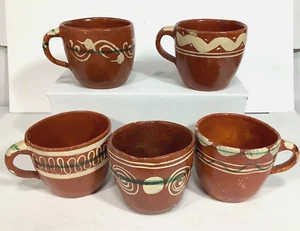 "Lote de 5 tazas de té estilo tlaquepaco de cerámica de 2,75"" hechas en México" - Imagen 1 de 12