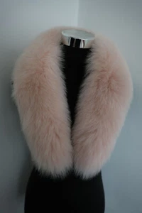 100% Real Piel de Zorro Cuello/Envoltura de Cuello/Bufanda/Cuello Chaqueta Cuello Rosa 80 *15cm  - Imagen 1 de 3