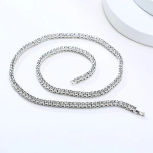 Collana uomo e donna lega singolo drenaggio diamanti oro 5mm bigiotteria moda - Foto 1 di 11
