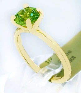 GENUINE 1.20 Cts PERIDOT SOLITAIRE RING 10K SOLID GOLD - Free Appraisal - NWT - Picture 1 of 7
