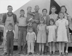 Vintage Photo Reproduction Migrant farm worker photographed wife and 10 children - Picture 1 of 1