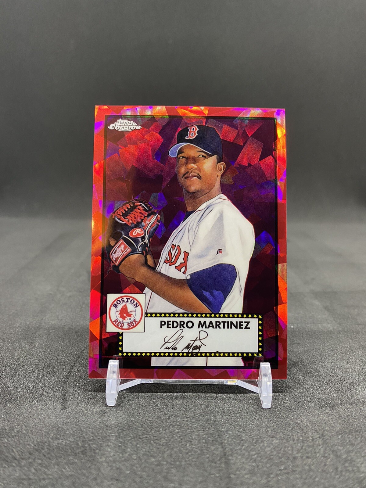 Pedro Martinez RED ATOMIC 2021 Topps Chrome Platinum Anniversary Red Sox /100