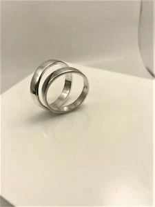 Sterling Silver Ring Pair, Simple Solid Plain Design, Two Rings Silver Celebrate - Bild 1 von 9