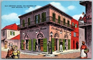 New Orleans Louisiana 1940s Postcard Old Absinthe House 234 Bourbon Street - Picture 1 of 2