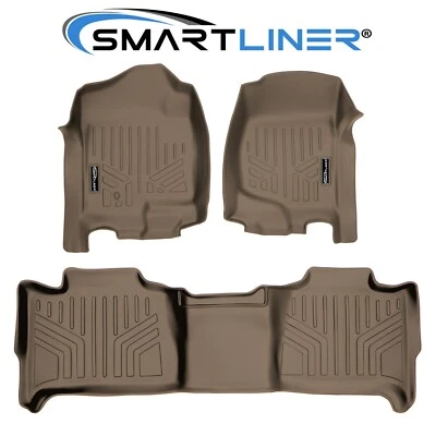 SMARTLINER Custom Fit Floor Mats 2 Row Liner 2007-2014 Tahoe Suburban Yukon XL Foto 1 de 4