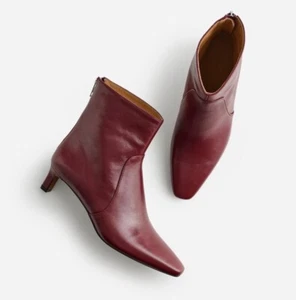 Madewell the Dimes Kitten Heel Boot Booties Women's Size 6 Deep Merlot NEW - Picture 1 of 10