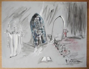1960’s Opera Gouache Drawing by Jacques André Brégère stage set design painting - Picture 1 of 14