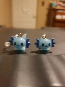 Handmade Blue Axolotl Earrings - Picture 1 of 3