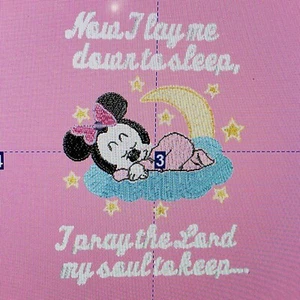 Personalized Embroidery Fleece Baby Blanket With Minnie Mouse and Prayer - Picture 1 of 1