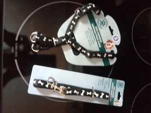 BLACK BONE Dog PUPPY Leash & Harness (Adjustable) - Size S - NEW ! FAST SHIPPING - Picture 1 of 1