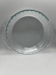 "Plato para pastel de plato profundo Pyrex #2229 asas grandes vidrio azul agua 9,5"" 24 cm usado en excelente estado" - Imagen 1 de 4