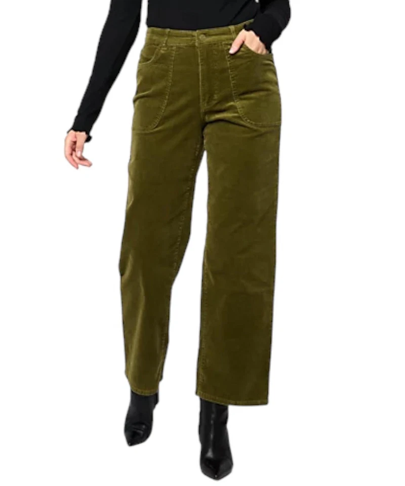 Pantalón Denim & Co. Canyon Retreat Pana Pierna Ancha Desierto Oliva Foto 1 de 1