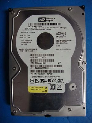 Western Digital WD2500JS-19NCB1 250GB Sata Hard Drive DCM:DSBHNTJAAB Tested - Image 1 of 3