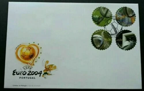 [SJ] Portugal Euro UEFA 2004 Football Soccer Games FDC *odd *adhesive *unusual - Image 1 of 4