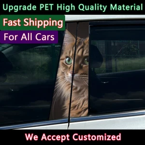 2x Cat Car Stickers B-pillar Cover Scratches Waterproof Durable Decoration - Picture 1 of 9