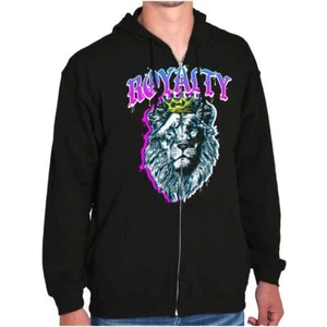 Cool Urban Streetwear Royalty King Lion Drip Sweatshirt Zip Up Hoodie Men Women - Picture 1 of 7