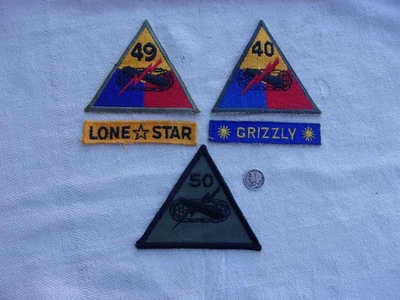 Parches antiguos de la División de Armadura de la Guardia Nacional del Ejército de los Estados Unidos--3 diferentes Foto 1 de 2