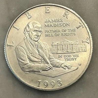 1993-W James Madison Half Dollar - BU - Brilliant Uncirculated - 90% Silver - Image 1 of 3