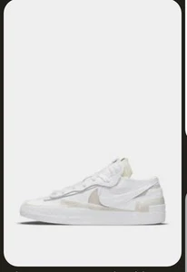 Size 14 - Nike sacai x Blazer Low White Patent - Picture 1 of 6