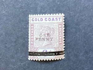 Gold Coast 1901 QV Surcharge O/P on 6p Mint NH. P1 - Picture 1 of 2