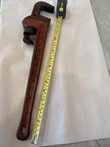 "Llave de tubo ajustable de 18"" de alta resistencia The Ridge Tool Company Elyria Ohio" - Imagen 1 de 2