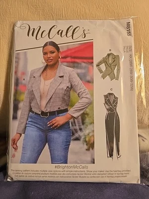 MCCALLS PATTERN 8155  JACKET VEST BRIGHTON  MISSES SIZES  26-28-30-32 UNCUT - Image 1 of 2