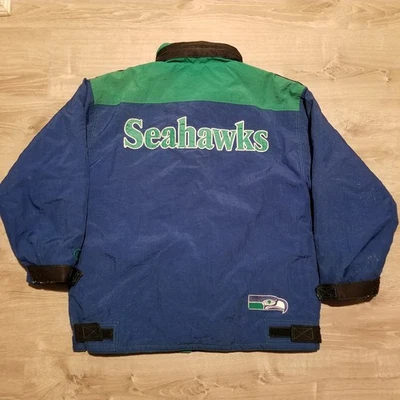 Vintage 90's Champion Fleece Lined Seattle Seahawks Jacket Coat Mens Size Large - Image 1 of 4