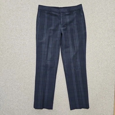 Banana Republic Pants Women's Ryan Fit Size 4 Washable Italian Wool Blue Plaid - Image 1 of 4