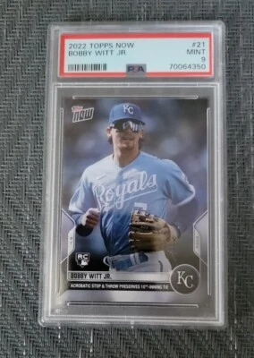 2022 Topps Now Bobby Witt Jr. Rookie #21 PSA Mint 9 RC - Image 1 of 2