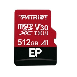 MicroSD d'enregistrement Patriot EP 512 Go V30 A1 U3 4K UHD + adaptateur dashcam/surveillance - Photo 1 sur 13