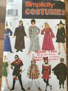 1994 CUT 'SIMPLICITY' HALLOWEEN COSTUMES PATTERN 8285 S-L  age 7-14 unused - Picture 1 of 3