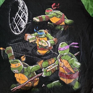 Teenage Mutant Ninja Turtles Black Green T-Shirt Boys M (10-12) - Picture 1 of 8
