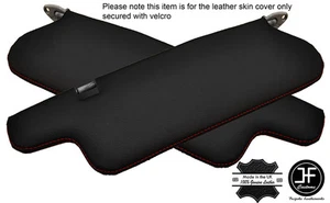 RED STITCHING 2X SUN VISORS LEATHER COVERS FITS TOYOTA CELICA 1972-1977 - Picture 1 of 3