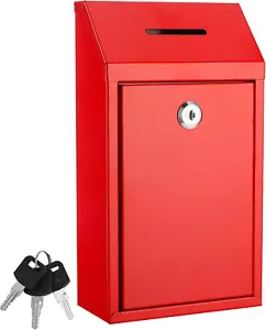 Metal Donation Box with Lock Slot 10.2 X 5.7 X 3'' Collection Box Safe Suggestio - Picture 1 of 12